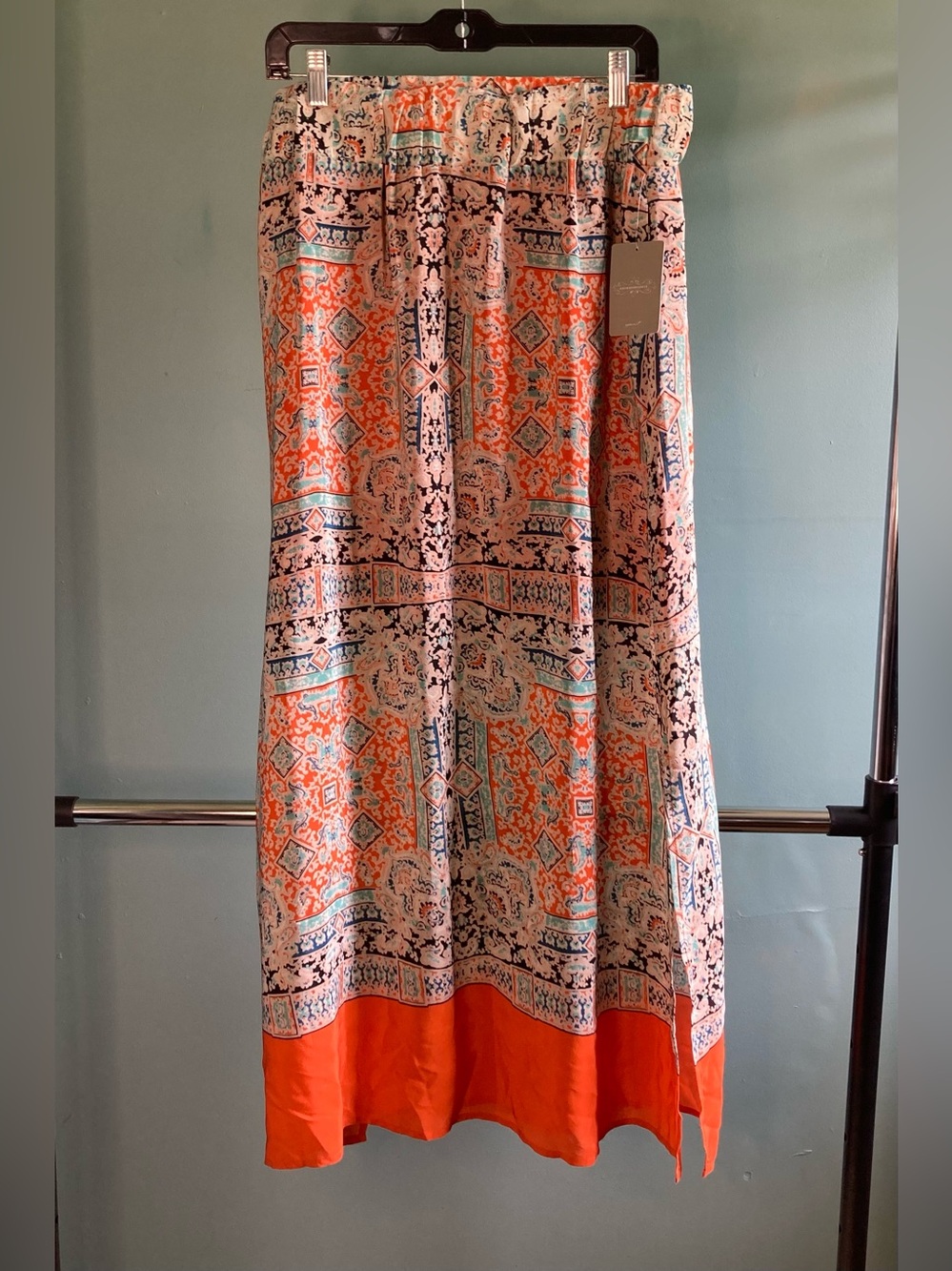 NWT Anthropologie Vanessa Virginia Geometric Bohemian Print Maxi Skirt Large